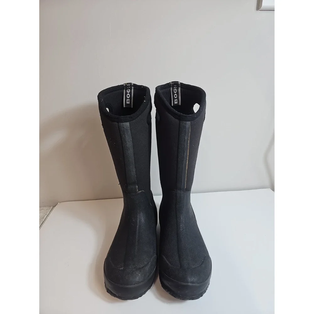 BOGS Boots Women's US 7 EUR 40 Classic High Handle Rubber Tall Black Waterproof
